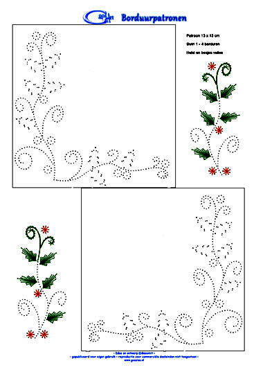 goosart borduurpatronen voor kaartborduren card christmas paper embroidery patterns free